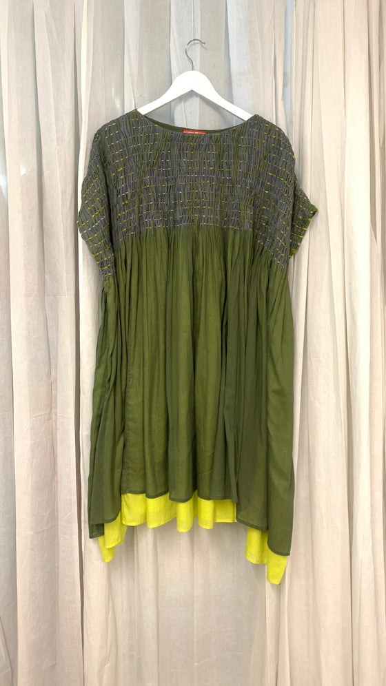 Climber Dress-Green/Yellow